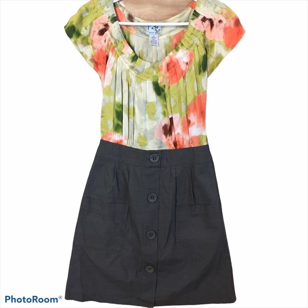 Anthropologie Tabitha Silk Pleated Dress SZ 4